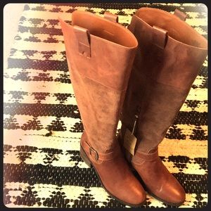 Lucky Brand Equestrian Boots with Suede Shaft